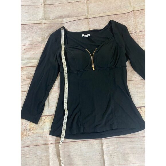Vintage Cache Women's Black 3/4 Sleeve Classic Blouse - Medium - Picture 6 of 12